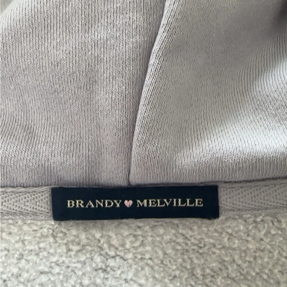 Brandy Melville Christy Hoodie Light Blue/Gray Zip-Up Hoodie - Picture 2 of 5